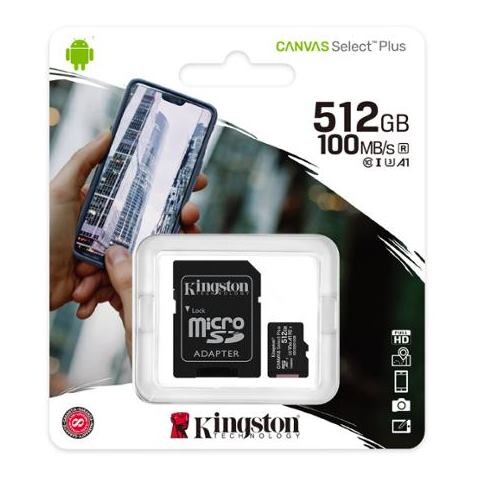 KINGSTON Micro SDXC CANVAS SP 512GB UHS-I + ada