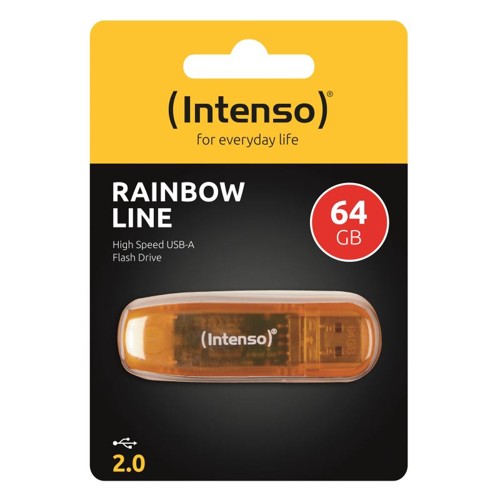 INTENSO Rainbow Line, 64GB, USB 2.0, Orange