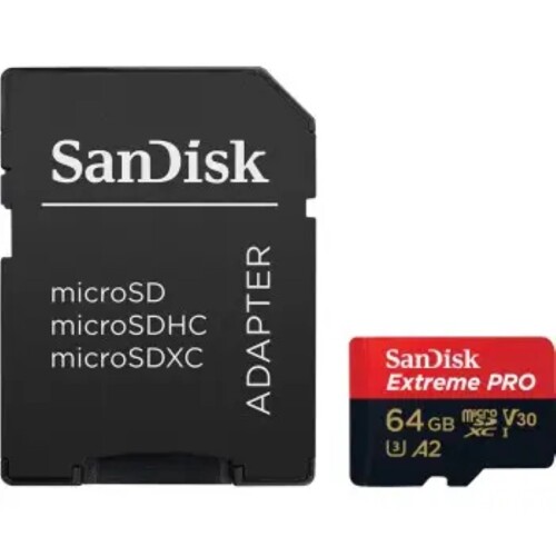 SanDisk Extreme PRO SDXC 64 GB 200MB/s V30 + ada