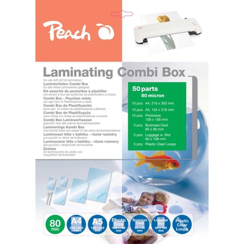 PEACH PPC500-001, Lamovací COMBI box, 50ks