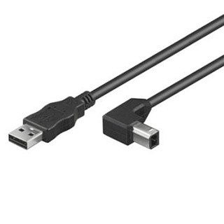 KABEL USB 2.0 2m black 90° konektor ku2ab2-90
