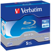 Verbatim BD-R DL 50GB 6x 5 Pack JC 43748