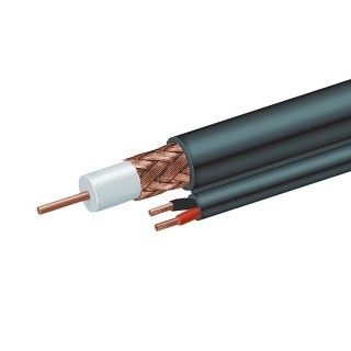 Koaxiálny kábel RG59 + napájanie, 75Ohm, 300m