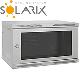 SOLARIX Nástenný rozvádzač SENSA 9U 400mm, sklo