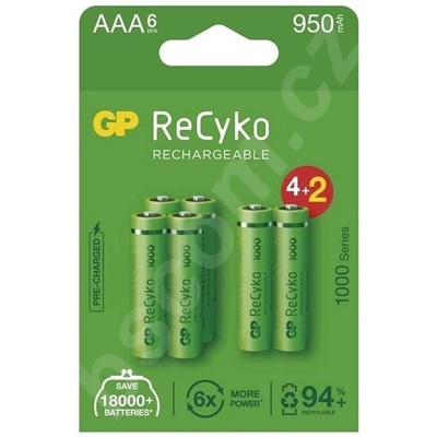 GP GP ReCyko 1000 (AAA), Batérie 6ks
