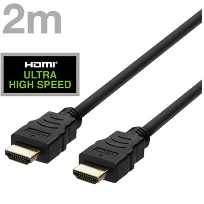 DELTACO Kábel HDMI 2.1 M/M 2m, 8K Ultra High, čier