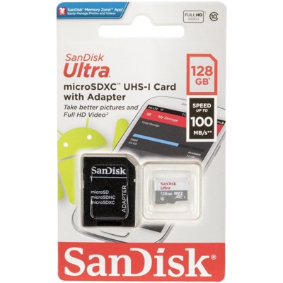 SanDisk Ultra Micro SDXC 128GB, 100MB/s, CL10 + A