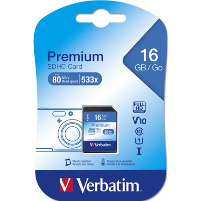 VERBATIM Premium SDHC 16GB UHS-I V10 U1