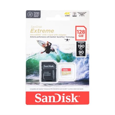 SanDisk Extreme SDXC 128 GB 170MB/s V30 + ada