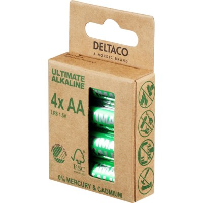 DELTACO ULTIMATE, Batérie alkalické AA, LR06 4ks