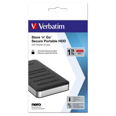 VERBATIM Store &#039;n&#039; Go 2,5&#039;&#039; Secure HDD 1TB USB 3.1