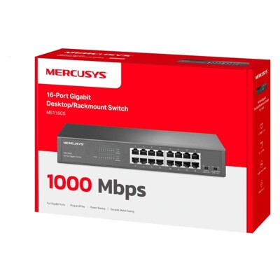 MERCUSYS MS116GS, 16-Port 1 Gbps Desktop Switch